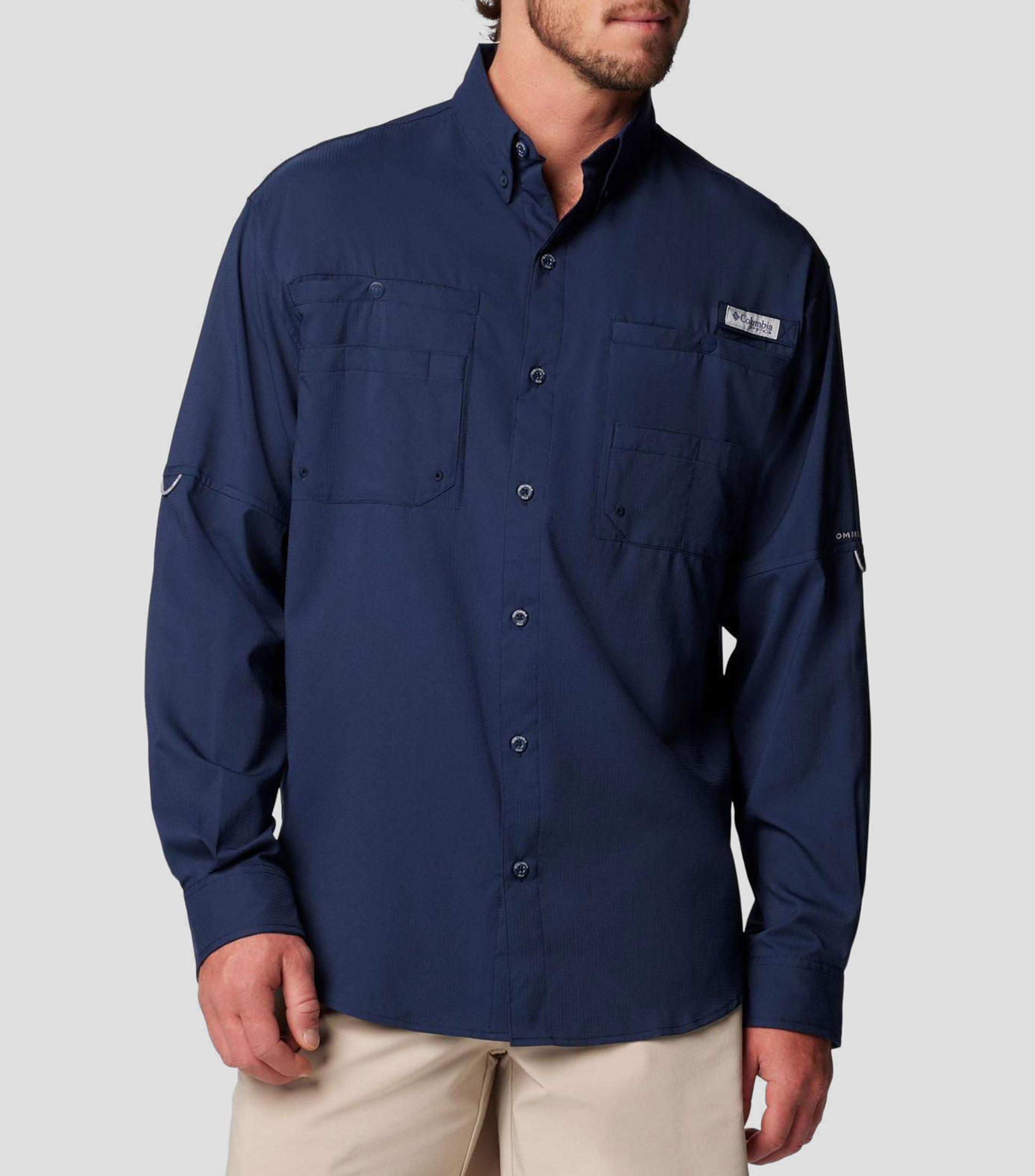 Camisa lisa manga larga Hombre
